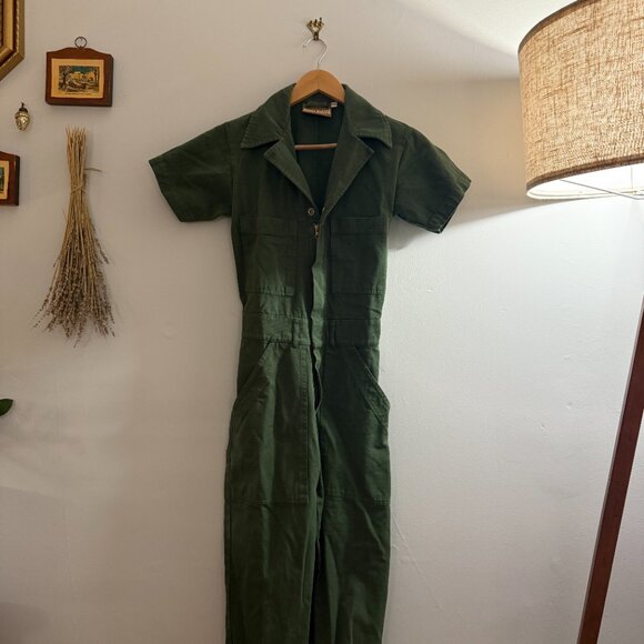 Big Bud Press - Short Sleeve Jumpsuit - Dark Emerald Green XXS - Picture 3 of 6